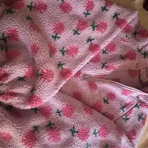 Pink Floral Sherpa Jacket